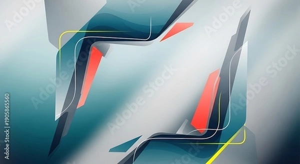 Obraz Dynamic abstract composition featuring diagonal lines and shapes design