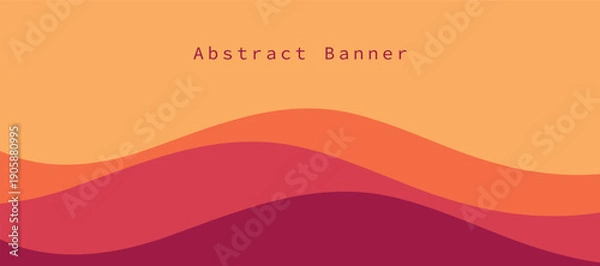 Obraz Abstract layered wave background illustration
