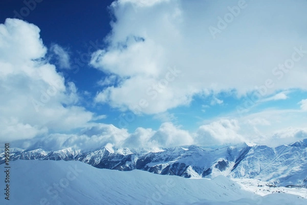 Fototapeta mountains under snow in winter