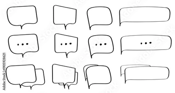 Obraz chat and speech bubble doodle comic style icon art