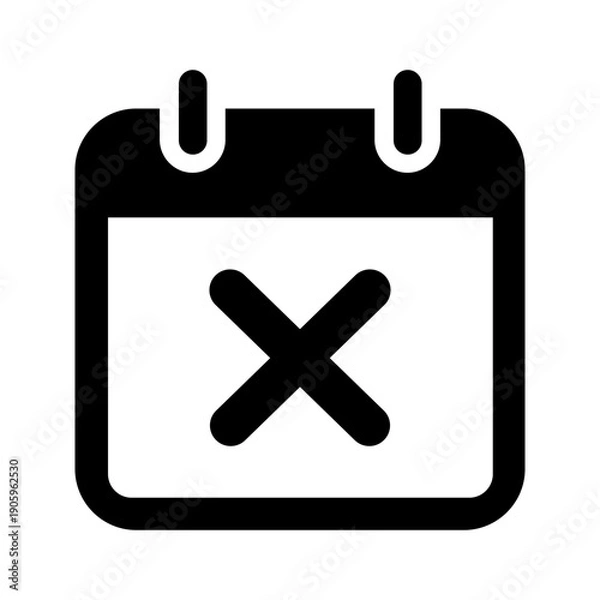 Obraz キャンセルを表す「×」のカレンダーアイコン