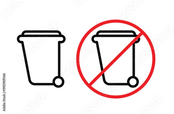 Obraz Garbage trash waste icon. Trash icon vector. Disposable icon.