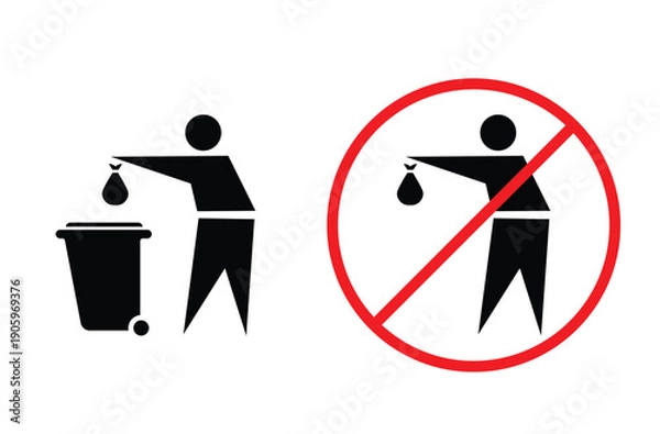 Obraz Garbage trash waste icon. Trash icon vector. Disposable icon.