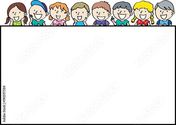 Obraz cartoon kids with borer