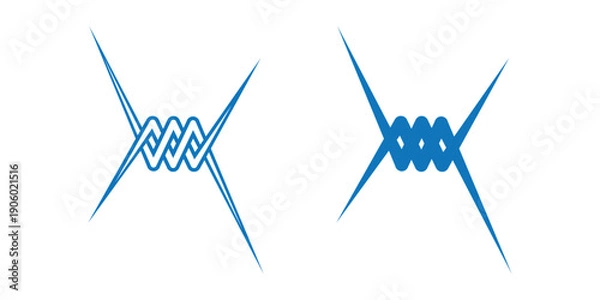 Fototapeta Barbed Wire Vector Icon.