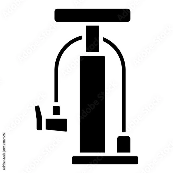 Obraz Bicycle air pump glyph solid icon