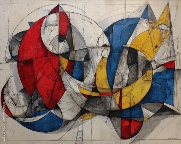 Obraz Abstract Geometric Composition In Vivid Colors