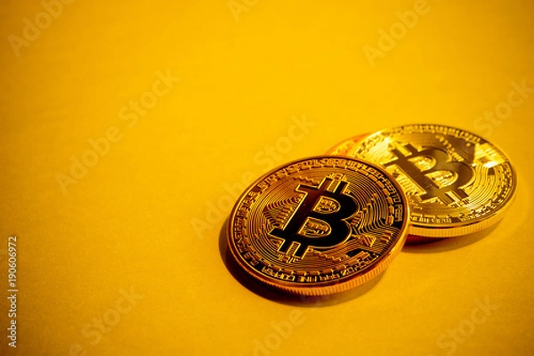 Fototapeta Bitcoin. Gold Bitcoin(new virtual money)