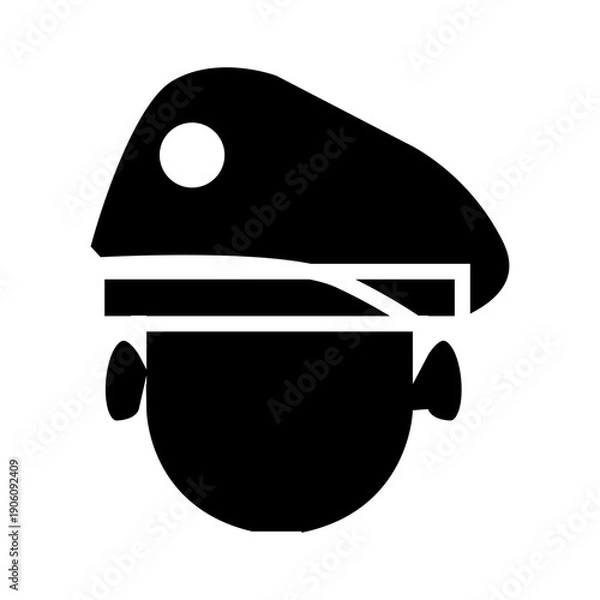Obraz army cap vector illustration glyph icon vector