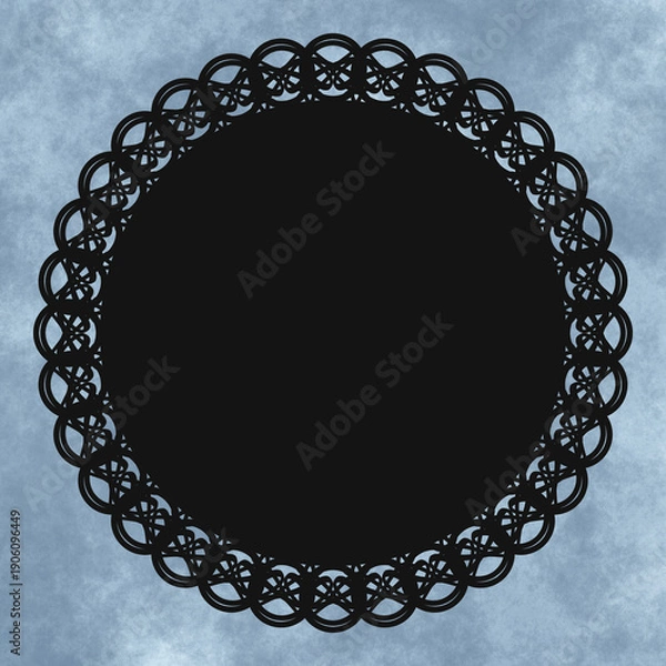 Obraz 丸型レース×もやもや(ブルー)