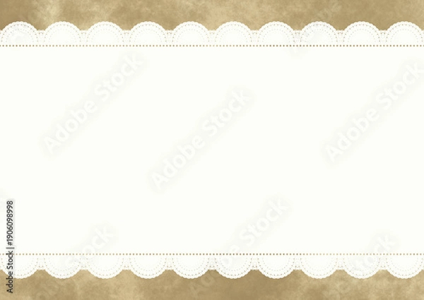 Obraz 横長レース×もやもや(カフェオレ)