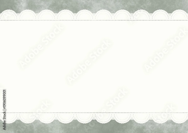 Obraz 横長レース×もやもや(セージグレー)