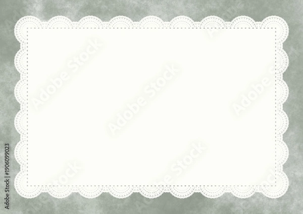 Obraz 中央レース×もやもや(セージグレー)