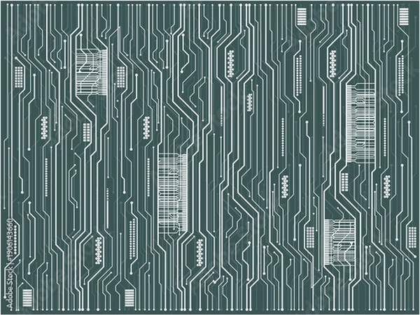 Obraz モダンな電子回路の抽象的テクスチャ：回路基板のデジタル回路パターン