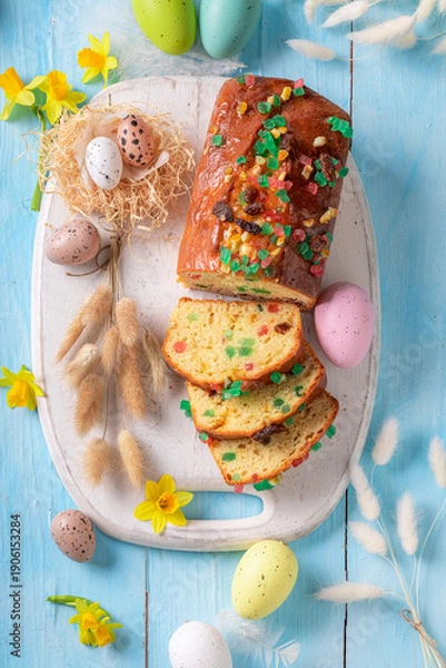 Fototapeta Polish Fruitcake for Easter as delicious Easter cake.