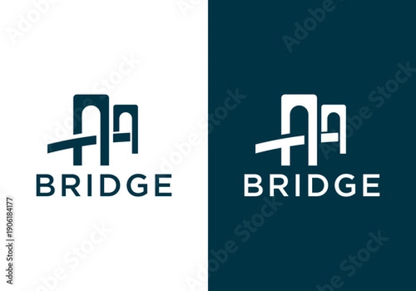 Obraz simple bridge symbol vector logo design, creative bridge vector logo design, simple bridge logo in vector design