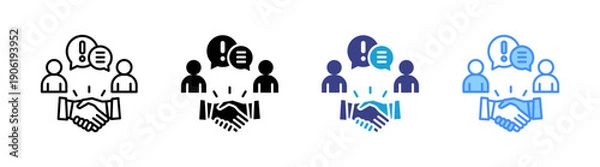Obraz Conflict Resolution icon set multiple style collection
