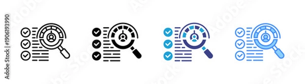 Obraz Performance Appraisal icon set multiple style collection