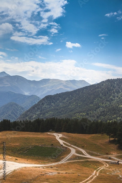 Obraz Tusheti road and blue sky