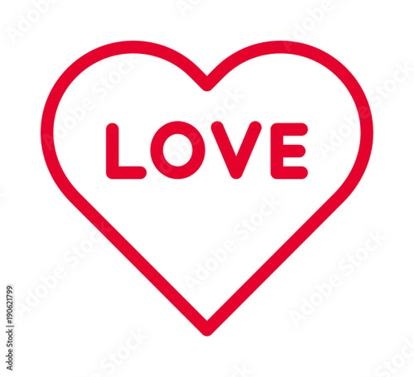 Obraz HEART red line vector icon