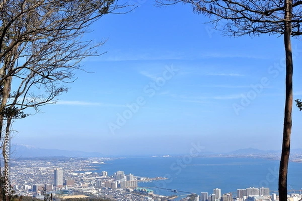 Obraz 逢坂山からの滋賀県の風景