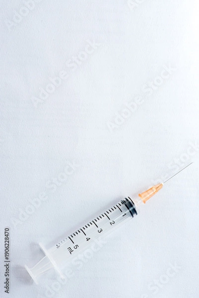 Fototapeta hypodermic needle(injection needle) on white background 