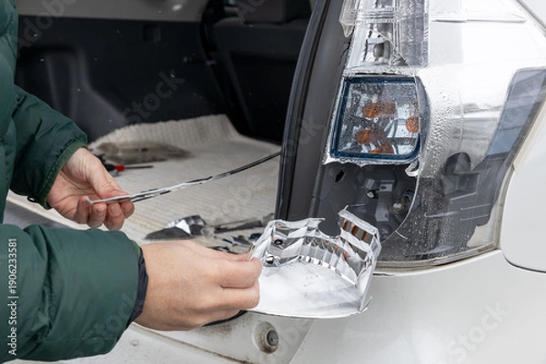 Obraz 破損した自動車のテールライト