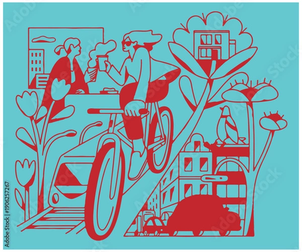 Obraz line art illustration design vector drawing