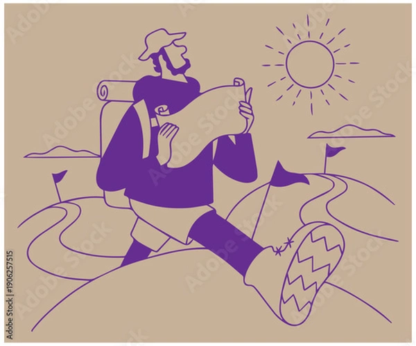 Obraz line art illustration design vector drawing