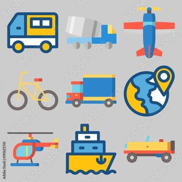 Fototapeta icons set about Transport . [keywordRandom:3]
