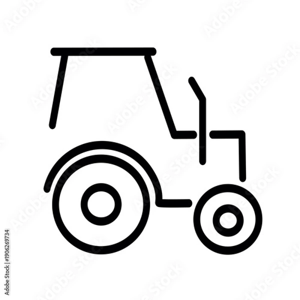 Obraz Tractor icon. Vector graphic, not Artificial Intelligence, logo illustration. Replaceable vector design