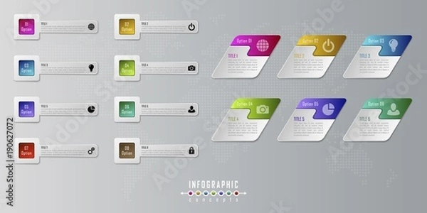 Fototapeta Infographic timeline template can be used for chart, diagram, web design, presentation, advertising, history. Vector infographic illustration
