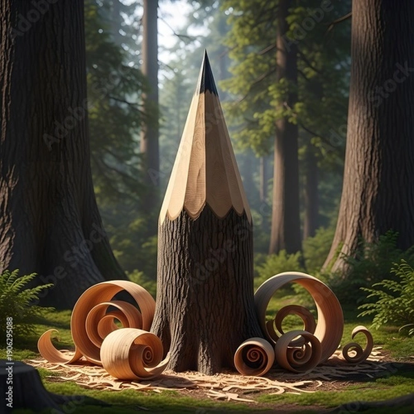 Obraz 연필로 깎인 나무 밑동