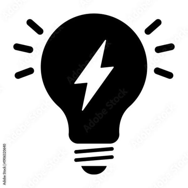 Fototapeta 電気のマークイラスト、モノクロ