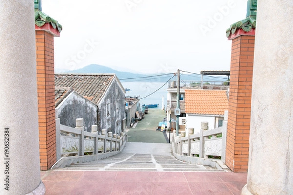 Obraz 香港　塔門島の海と町並み