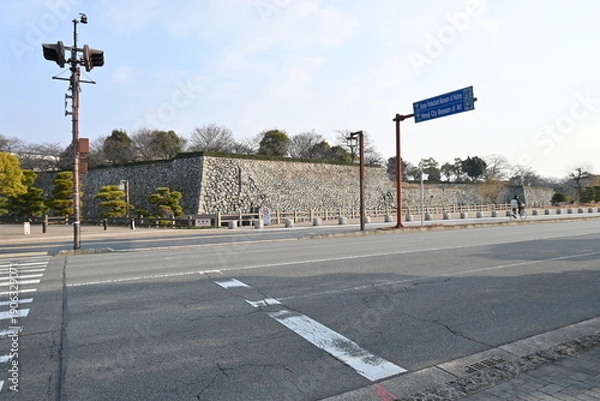 Fototapeta 姫路城の外堀と石垣