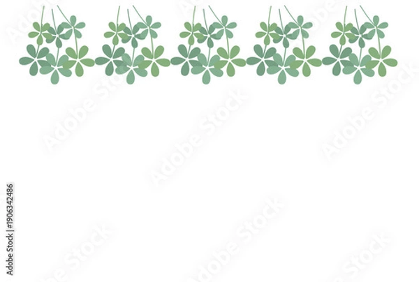 Obraz グリーンのクローバーの束のフレーム