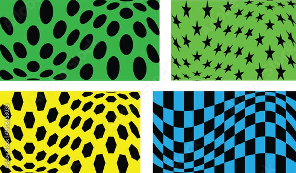 Obraz Abstract Op Art Pattern Background Set.
