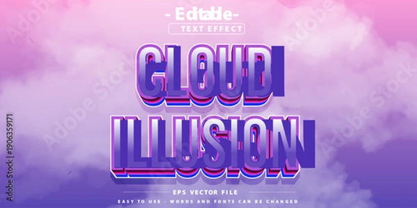 Obraz Silver cloud illusion theme editable text effect.