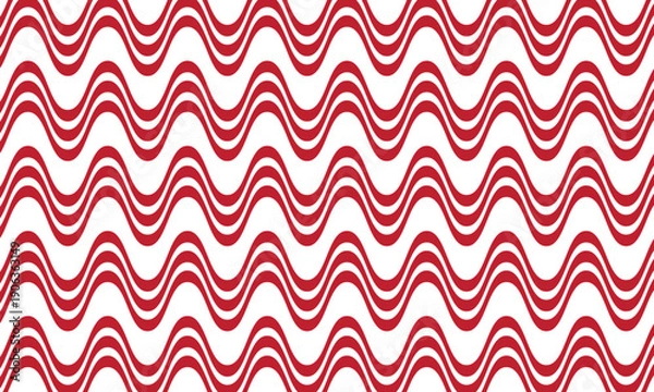 Obraz abstract red colour horizontal wave line pattern for banner poster background and with white background.