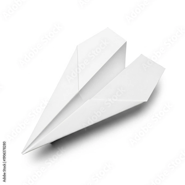 Obraz Isolated White Paper Airplane Object