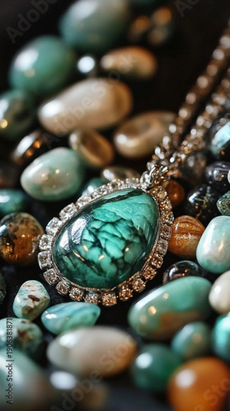 Obraz カラフルな天然石のアクセサリー