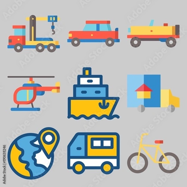 Fototapeta icons set about Transport . [keywordRandom:3]