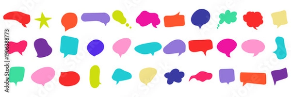 Obraz Colorful Speech Bubble Icons. Comic and Chat Cloud. Vector Illustration