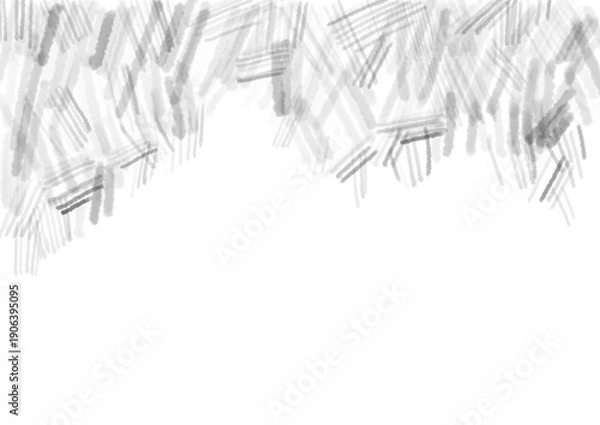 Obraz 墨や黒グレーの水彩の線の重なりの滲み、手描き、抽象的なモノクロのフレーム背景素材