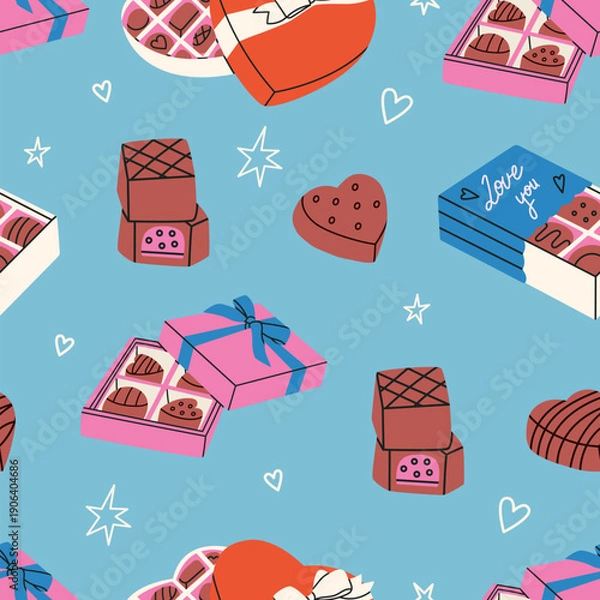 Obraz Various chocolate seamless pattern