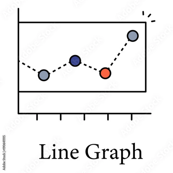Obraz Line Graph Icon For Business Analytics And Trend Data Visualization