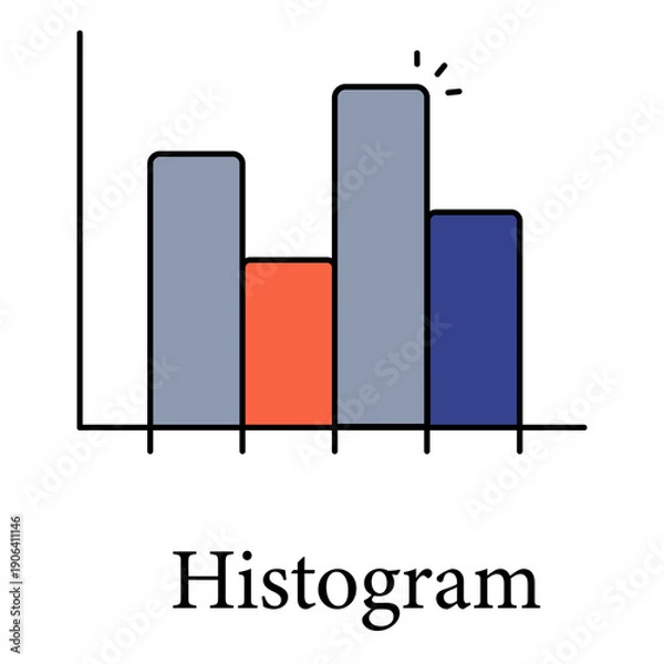 Obraz Histogram Icon For Business Analytics And Data Frequency Visualization