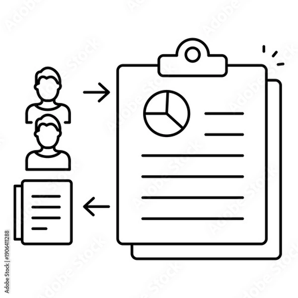 Obraz Data Collection Icon Symbolizing Digital Information Gathering And Analytics