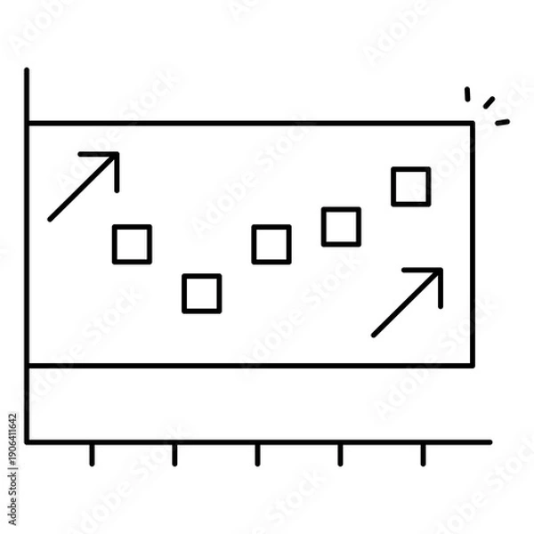 Obraz Scatter Plot Icon Symbolizing Statistical Correlation And Data Trend Analysis
